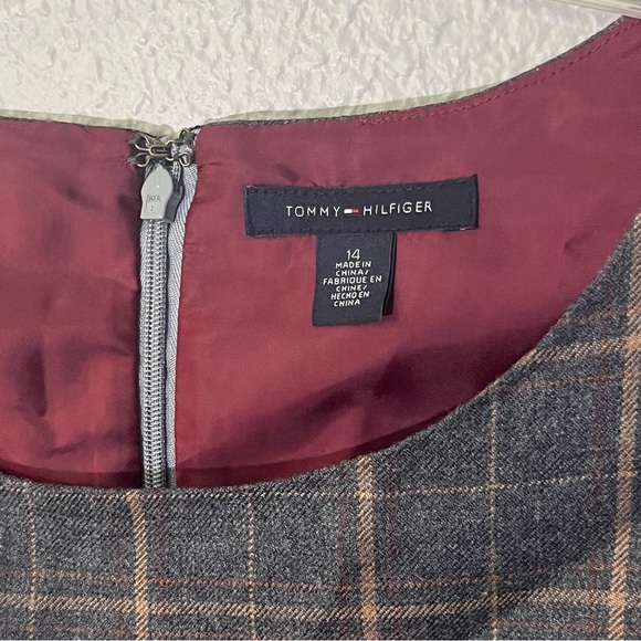 Tommy Hilfiger Womens Wool Blend Plaid Sleeveless Mini Dress - Sz 14 - Picture 2 of 7